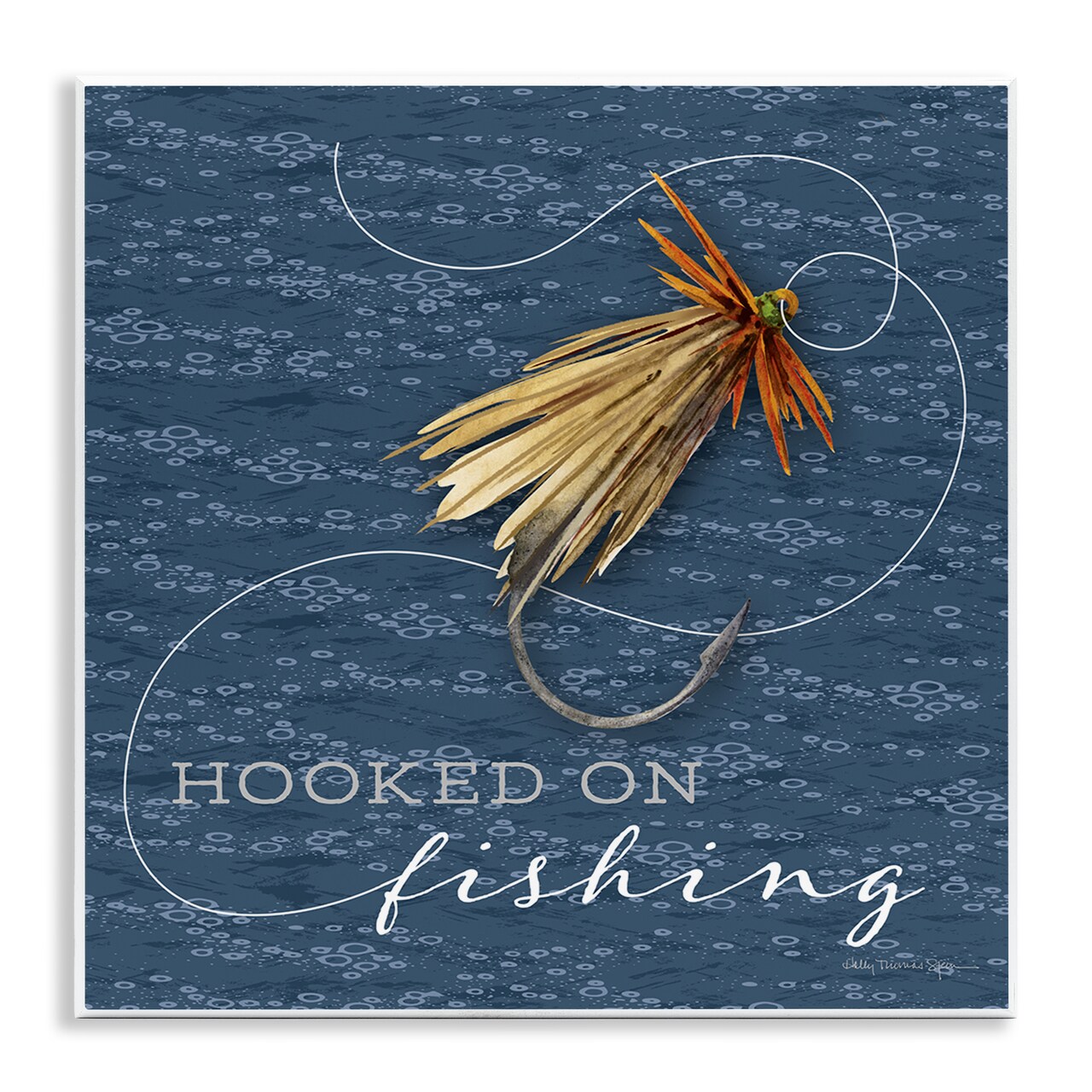 Stupell Industries Hooked On Fishing Hobby Wall Plaque By Holly Thomas Stein